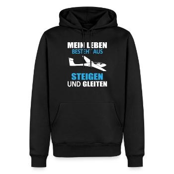 Segelfliegen Lustiger Spruch Segelflieger Geschenk - Männer Premium Bio Hoodie - Schwarz - Vorne - Nico (187cm)