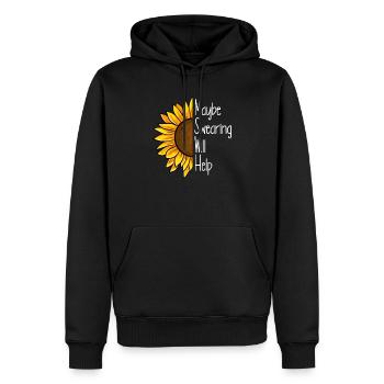 Vielleicht hilft das Schw�ren von Sonnenblumen zu - Männer Premium Bio Hoodie - Schwarz - Vorne - Nico (187cm)
