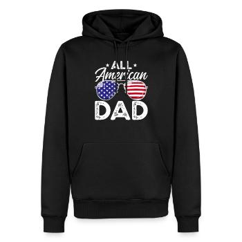 All American Dad Vatertag 4. Juli - Männer Premium Bio Hoodie - Schwarz - Vorne - Nico (187cm)