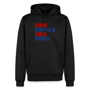 Sterne Stripes und gleiche Rechte 4. Juli Frauen - Männer Premium Bio Hoodie - Schwarz - Vorne - Nico (187cm)