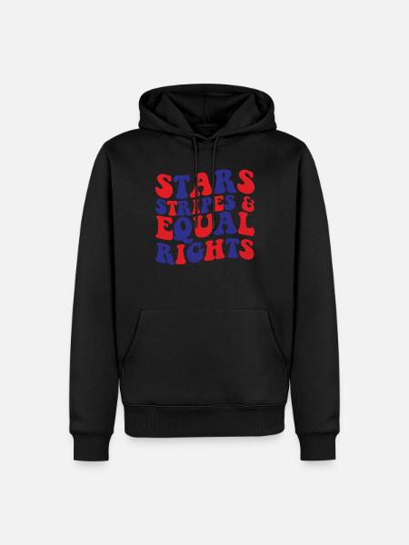 Sterne Stripes und gleiche Rechte Frauen am 4. Jul - Männer Premium Bio Hoodie - Schwarz
