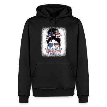 Sterne Streifen und reproduktive Rechte chaotische - Männer Premium Bio Hoodie - Schwarz - Vorne - Nico (187cm)