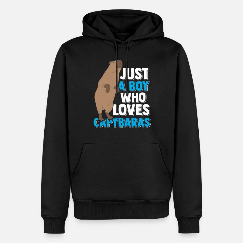 Capybara Rongeur Capybara Drôle - Sweat à capuche Premium bio Homme - noir