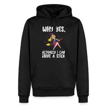 Warum ja, eigentlich kann ich ein Stick Halloween - Männer Premium Bio Hoodie - Schwarz - Vorne - Nico (187cm)