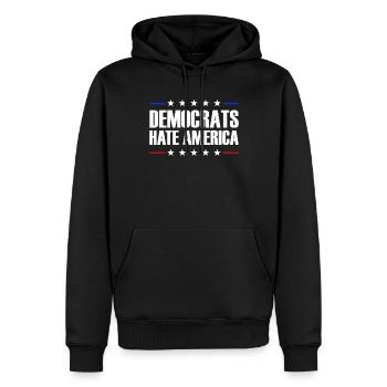 Demokraten hassen Amerika konservativer Republikan - Männer Premium Bio Hoodie - Schwarz - Vorne - Nico (187cm)
