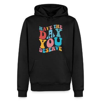 Haben Sie den Tag, an dem Sie einen Tag inspiriere - Männer Premium Bio Hoodie - Schwarz - Vorne - Nico (187cm)