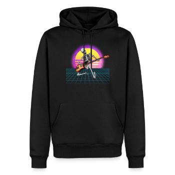 Gitarrenskelett -Gitarrist Vaporwave Rock and Roll - Männer Premium Bio Hoodie - Schwarz - Vorne - Nico (187cm)