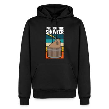 Capybara Douche Capybara Drôle - Sweat à capuche Premium bio Homme - noir - Devant - Nico (187cm)