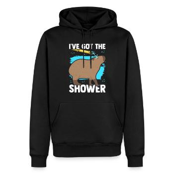 Capybara Douche Drôle Capybara Douches - Sweat à capuche Premium bio Homme - noir - Devant - Nico (187cm)