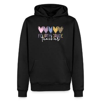 Lehrerin der vierten Klasse zur�ck in die Schule d - Männer Premium Bio Hoodie - Schwarz - Vorne - Nico (187cm)