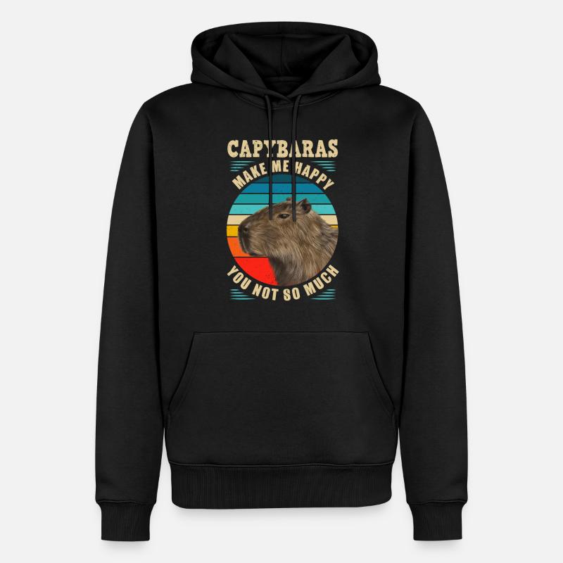 Capybara rongeur capybara capybara - Sweat à capuche Premium bio Homme - noir