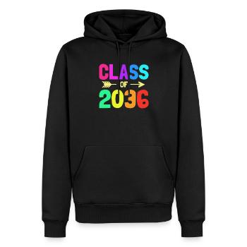 Classe de 2036 Enseignante de maternelle de rentrée scolaire - Sweat à capuche Premium bio Homme - noir - Devant - Nico (187cm)