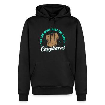 Rongeur Capybara Rongeur capybara rongeur - Sweat à capuche Premium bio Homme - noir - Devant - Nico (187cm)