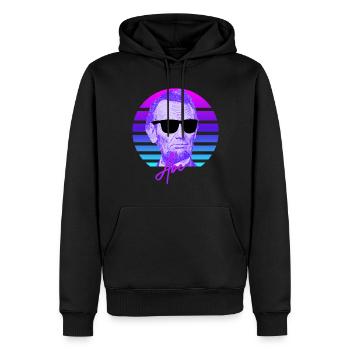 Abraham Lincoln Vaporwave American History Lincoln - Männer Premium Bio Hoodie - Schwarz - Vorne - Nico (187cm)