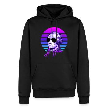 Alexander Hamilton Vaporwave Amerikanische Geschic - Männer Premium Bio Hoodie - Schwarz - Vorne - Nico (187cm)