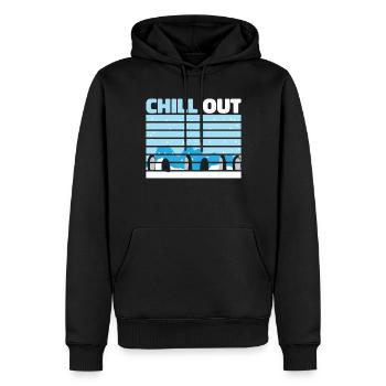 Chill Out Penguin Love Penguins Manchot Antarctique Pingouin - Sweat à capuche Premium bio Homme - noir - Devant - Nico (187cm)