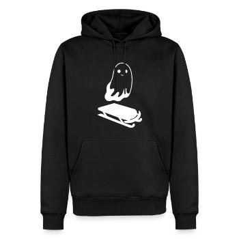 Ghost reitet einen schlitten lustigen Halloween -S - Männer Premium Bio Hoodie - Schwarz - Vorne - Nico (187cm)