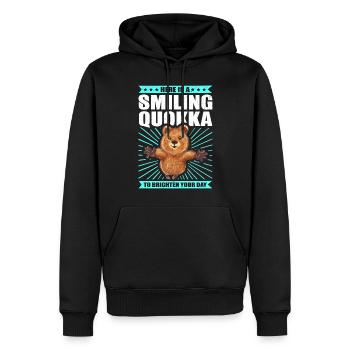 Mème quokka kangourou à queue courte marsupial - Sweat à capuche Premium bio Homme - noir - Devant - Nico (187cm)