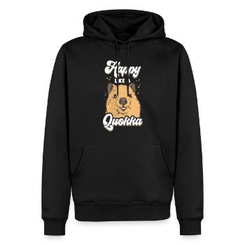 Happy Quokka Australie Kangourou à queue courte - Sweat à capuche Premium bio Homme - noir - Devant - Nico (187cm)