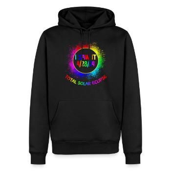 Ich habe es gesehen, 28.04.24 Total Solar Eclipse - Männer Premium Bio Hoodie - Schwarz - Vorne - Nico (187cm)