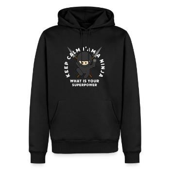 Funny Ninja Outfit - Idée cadeau cool - Sweat à capuche Premium bio Homme - noir - Devant - Nico (187cm)