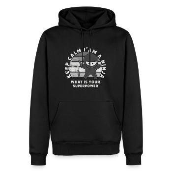 Funny Ninja Outfit - Idée cadeau cool - Sweat à capuche Premium bio Homme - noir - Devant - Nico (187cm)