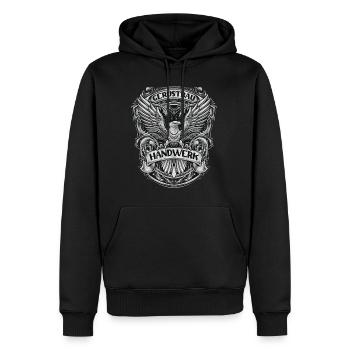 Gerüstbauer Handwerker Outfit und Zubehör - Männer Premium Bio Hoodie - Schwarz - Vorne - Nico (187cm)