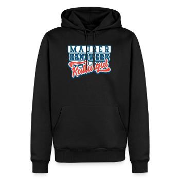 Maurer Handwerker Outfit und Zubehör - Männer Premium Bio Hoodie - Schwarz - Vorne - Nico (187cm)