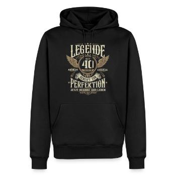 40 Geburtstag Lebende Legende seit 40 Jahren - Männer Premium Bio Hoodie - Schwarz - Vorne - Nico (187cm)