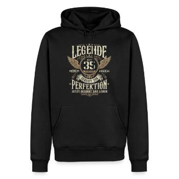 35 Geburtstag Lebende Legende seit 35 Jahren - Männer Premium Bio Hoodie - Schwarz - Vorne - Nico (187cm)