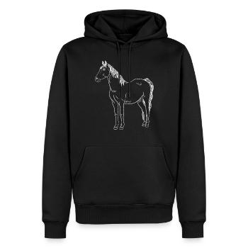 Pferde Majestät und Anmut vereint - Männer Premium Bio Hoodie - Schwarz - Vorne - Nico (187cm)
