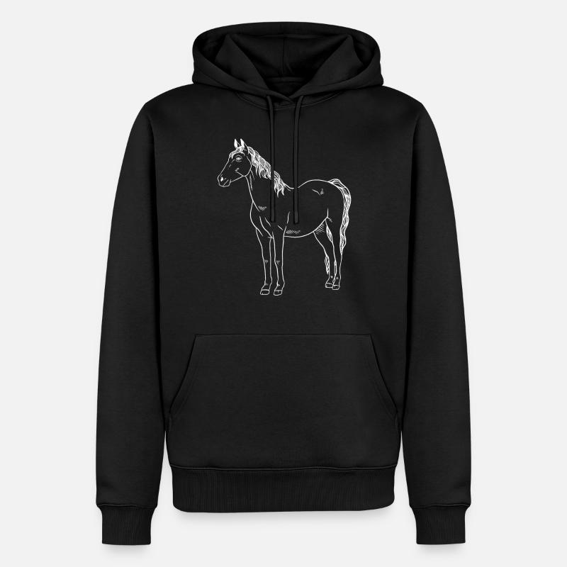 Chevaux : majesté et grâce combinées - Sweat à capuche Premium bio Homme - noir