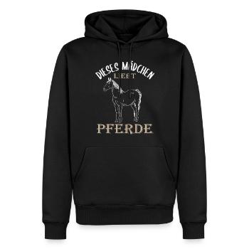 Liebe zu Pferden - Mädchen Edition - Männer Premium Bio Hoodie - Schwarz - Vorne - Nico (187cm)