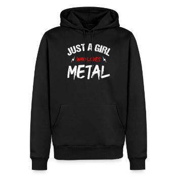 Juste une fille qui aime le métal - Metalherz - Sweat à capuche Premium bio Homme - noir - Devant - Nico (187cm)