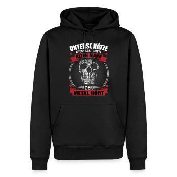 Alten Metal Mann Stolz Totenkopf Geschenk - Männer Premium Bio Hoodie - Schwarz - Vorne - Nico (187cm)