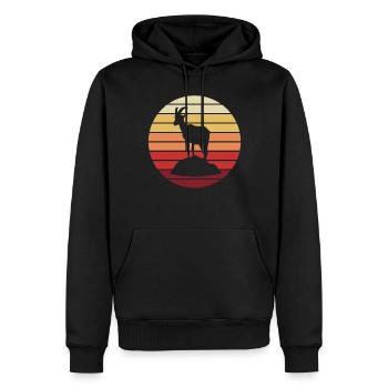 Die Bergziege - Männer Premium Bio Hoodie - Schwarz - Vorne - Nico (187cm)