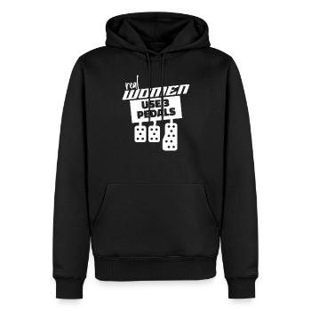 Echte Frauen verwenden drei Pedale lustige Frauenm - Männer Premium Bio Hoodie - Schwarz - Vorne - Nico (187cm)