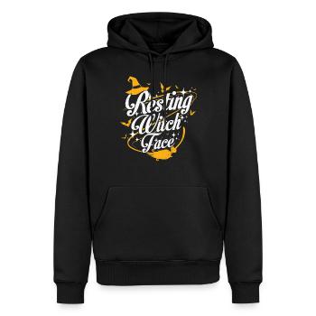 Hexen ruhen. - Männer Premium Bio Hoodie - Schwarz - Vorne - Nico (187cm)