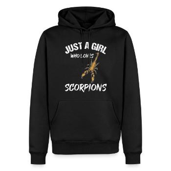 Fille aime Scorpions Animal amour cadeau - Sweat à capuche Premium bio Homme - noir - Devant - Nico (187cm)