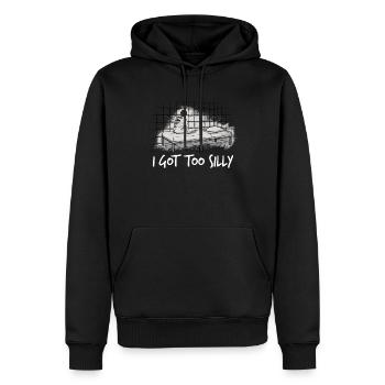Gepolstertes Zimmermeme, das ich zu dumm wurde - Männer Premium Bio Hoodie - Schwarz - Vorne - Nico (187cm)