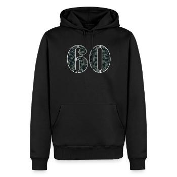 60 optiques militaires à l’âge impressionnant - Sweat à capuche Premium bio Homme - noir - Devant - Nico (187cm)