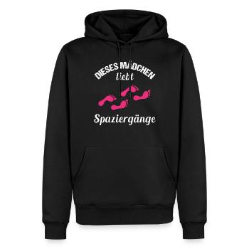 Spaziergang-Liebhaber Mädchenherz Geschenk - Männer Premium Bio Hoodie - Schwarz - Vorne - Nico (187cm)