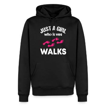 Einfache Spaziergang-Liebhaberin Geschenk - Männer Premium Bio Hoodie - Schwarz - Vorne - Nico (187cm)