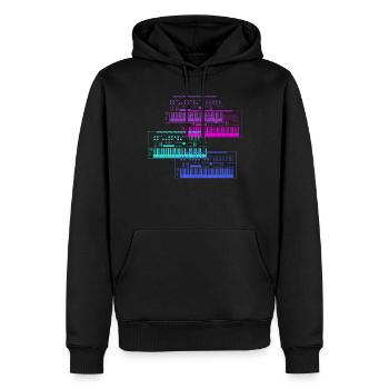 Synthesizer Sammlung Musik Design - Männer Premium Bio Hoodie - Schwarz - Vorne - Nico (187cm)