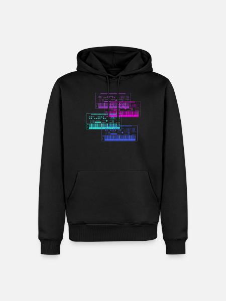 Synthétiseur Collection Conception de musique - Sweat à capuche Premium bio Homme - noir
