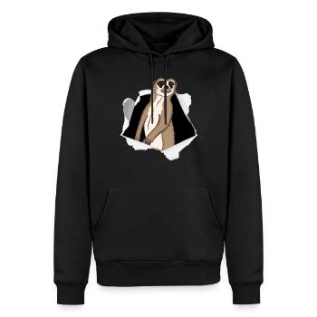 Paresseux épidémie carton cadeau mignon - Sweat à capuche Premium bio Homme - noir - Devant - Nico (187cm)