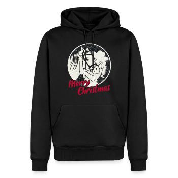 Horse Love Girl Merry Christmas - Men’s Premium Organic Hoodie - black - Front - Nico (187cm)