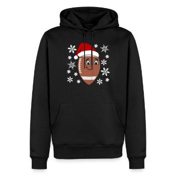 Festlicher Football Weihnachtsmütze - Männer Premium Bio Hoodie - Schwarz - Vorne - Nico (187cm)