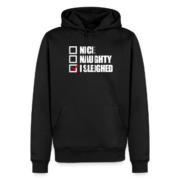 Schönes ungezogen - Männer Premium Bio Hoodie - Schwarz - Vorne - Nico (187cm)
