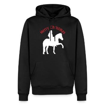 Weihnachtsfreude Mädchen und Pferd - Männer Premium Bio Hoodie - Schwarz - Vorne - Nico (187cm)